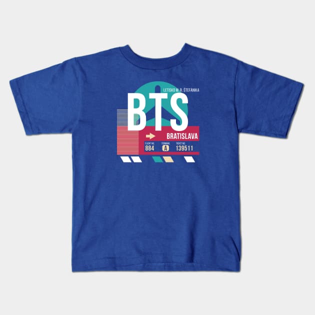 Bratislava, Slovakia (BTS) Airport Code Baggage Tag Kids T-Shirt by SLAG_Creative